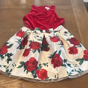 Place Red and White Floral Kids Dress
